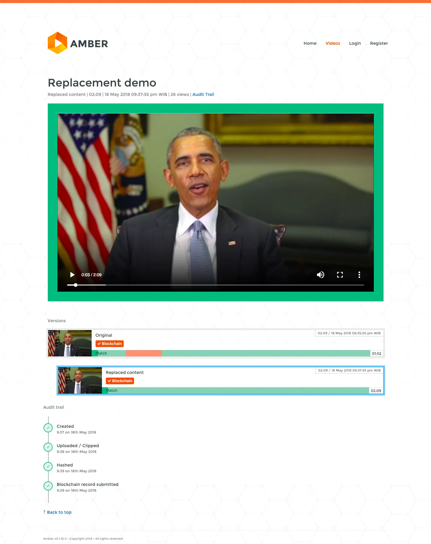 Video Detail with comparison